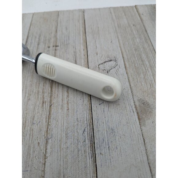 Metal Chrome Plastic White Ice Cream Scoop 8" Advertising - Picture 6 of 6